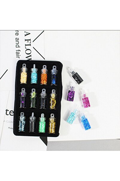 Beauty Box 12'li Nail Art Lüks Tırnak Süsleme Pulları Glitter Set Kalıcı Oje ...