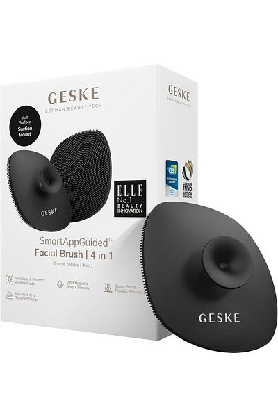 Geske Facial Brush 4 in 1 |Facial Cleansing Brush with Handle|Silicone Brush|Facial Cleansing ,Grey