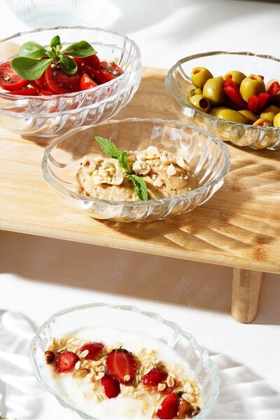 Vienev 6-Piece Glass Small Oyster Model Bowl