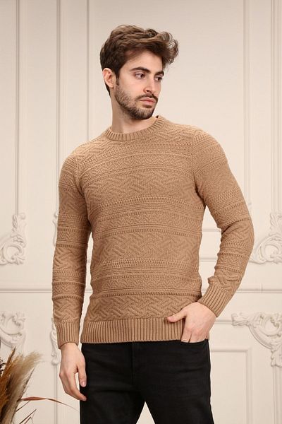 RTD&VLD Rtd & Vld Men's Crew Neck Patterned Knitwear Sweater