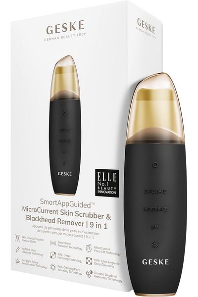 Geske MicroCurrent Skin Scrubber & Blackhead Remover, 9 in 1, Anti-Ageing & Cleansing, Grey
