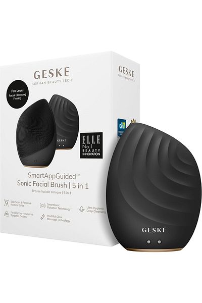 Geske Sonic Facial Brush 5 in 1 | Electric Facial Cleansing Brush | Facial Massager, Grey