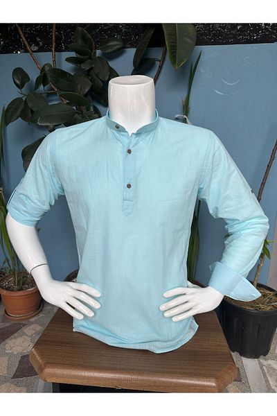 CLASSO Half Placket Judge Collar Flam Linen Shirt - Epaulet