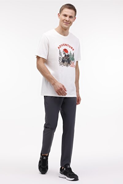 lumberjack Μπλουζάκι ML WILD 11CG574 3PR Ekru Erkek Kısa Kol