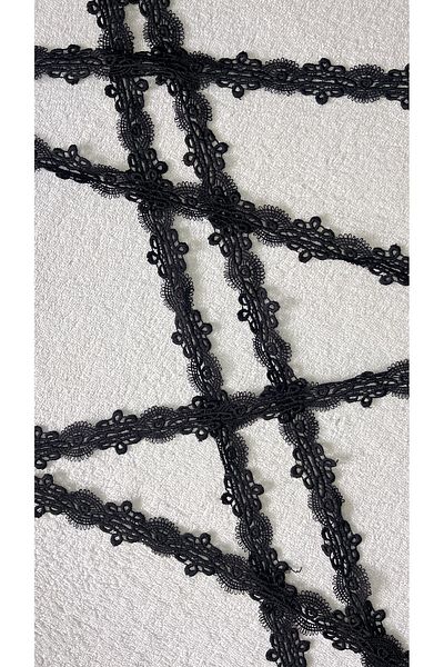 Ozpas Black Guipure Decorative Intermediate Strip - 3.5cm Width 5m