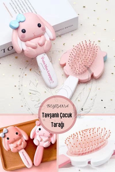BEYZANA Tavşan Desenli Kız Çoçuğu Tarağı
