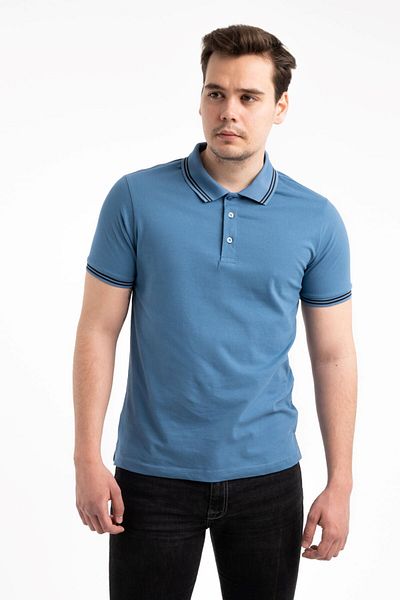 F&K Tricou cu gât polo din bumbac 100%.