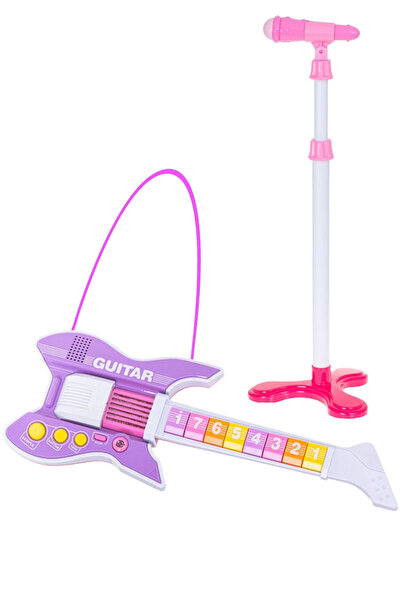 rennes RG-35PK Mikrofonlu Tuşlu Çocuk Elektro Oyuncak Gitar (Mikrofon Standı ve Askı Dahil)