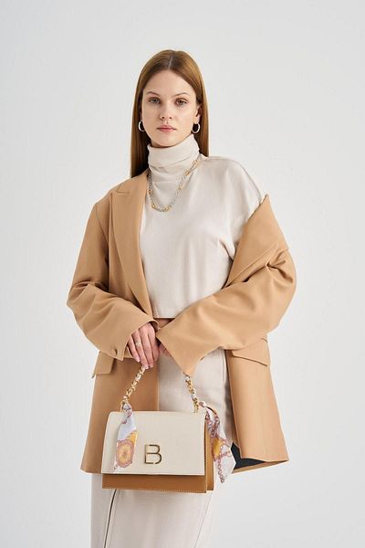 Lucky Bees Damen Hand- und Schultertasche mit Schal-Accessoire