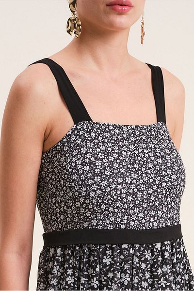 VERDA Strappy Print Detailed Dress