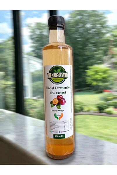 El-Şifa Doğal Ürünler 100% Doğal Fermente Erik Sirkesi 500ml Cam Şişe