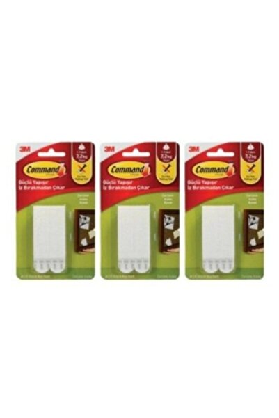 3M Command 17206 Büyük Boy Cırt Cırt Bant 12 Çift 3'lü
