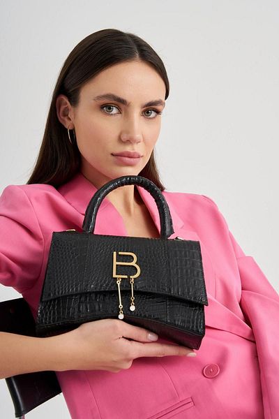 Lucky Bees Geantă de mână și de umăr pentru femei cu model de crocodil