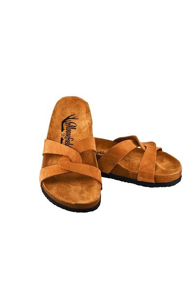 Moosefield Genuine Leather Brown Women's Slippers