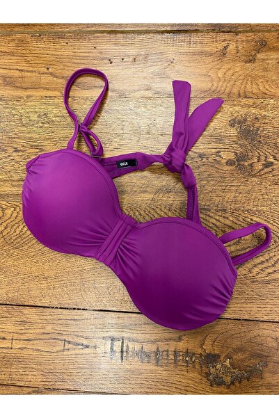 BICCA Καλοκαιρινή σειρά μπικίνι με στήριγμα πίσω, με επένδυση Push Up, με επένδυση με στήθος, γυναικείο μπλουζάκι μωβ