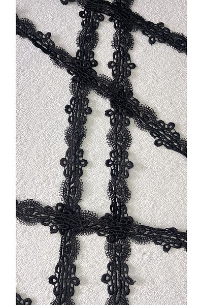 Ozpas Black Guipure Decorative Intermediate Strip - 3.5cm Width 5m