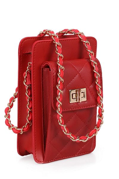Lucky Bees Damen-Schultertasche mit Kettenriemen