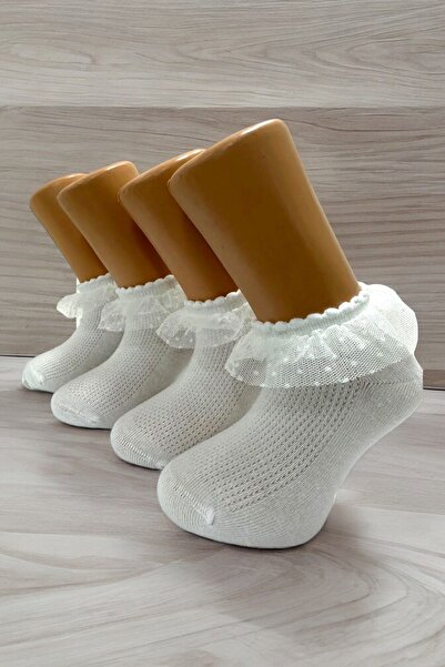 tibo 4 чифта безшевни чорапи с дантелени пръсти за момичета