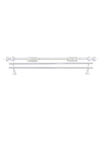 PerdejimShop Demonte Modern Başlıklı Beyaz Ahşap Rustik Perde Askısı 200 Cm -...