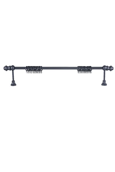 Perdejim 100 Cm Lemn Antracit - Suport pentru perdele rustic Lale, dezasamblat, fara bara