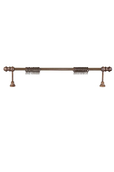 PerdejimShop Suport pentru perdele rustic demontabil - cu cap de lalele, lemn de nuc, 100 cm, fara bara