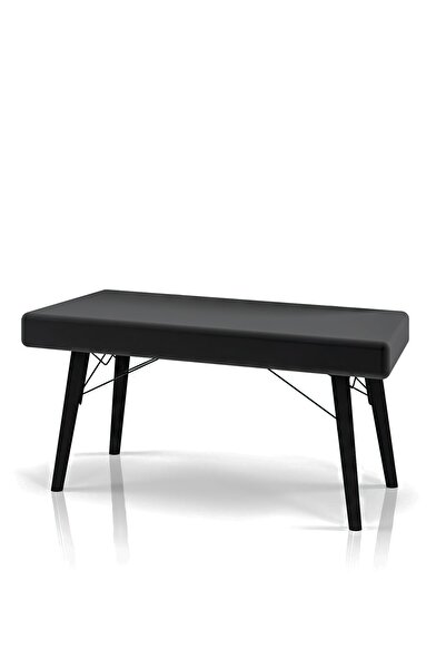 HAMAN Farah Serisi Babyface Kumaş Siyah Ahşap Gürgen Ayaklı Sırtsız Bank FBANK1