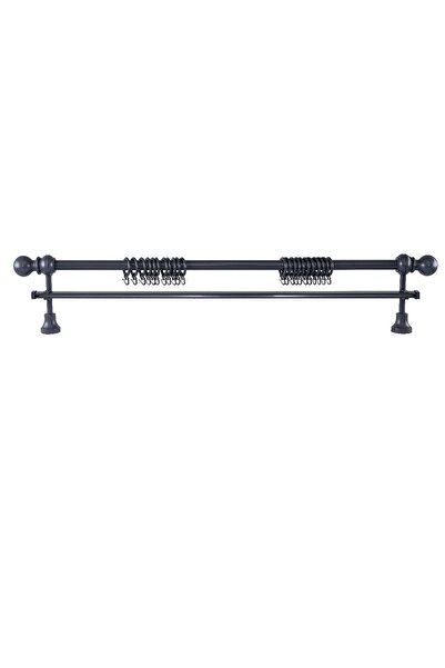 PerdejimShop Perdele rustică cu bile de culoare antracit - 250 cm cu o singură șină