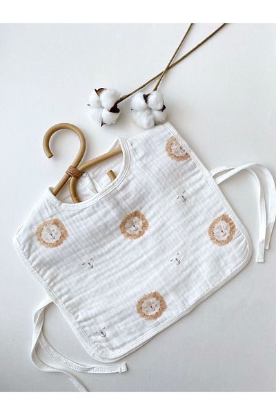 Muukh store -Löwen-Set Aus Bio-Musselin-Mütze Und Schürze