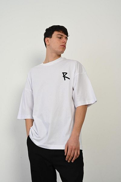 Rocqerx R-5758 Μπλουζάκι μονό ζέρσεϊ με λεπτομέρεια εκτύπωσης R πίσω και μπροστά