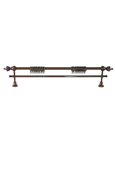 Perdejim Demonte Modern Başlıklı Ceviz Ahşap Rustik Perde Askısı 250 Cm - Tek...