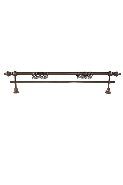PerdejimShop Demonte Modern Başlıklı Ceviz Ahşap Rustik Perde Askısı 200 Cm -...