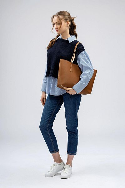 Lucky Bees Women's Large Faux Leather Tote Shoulder Bag