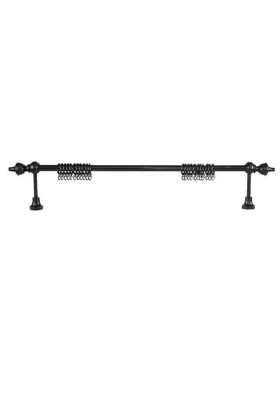 PerdejimShop Demonte Modern Başlıklı Siyah Ahşap Rustik Perde Askısı 250 CM -...