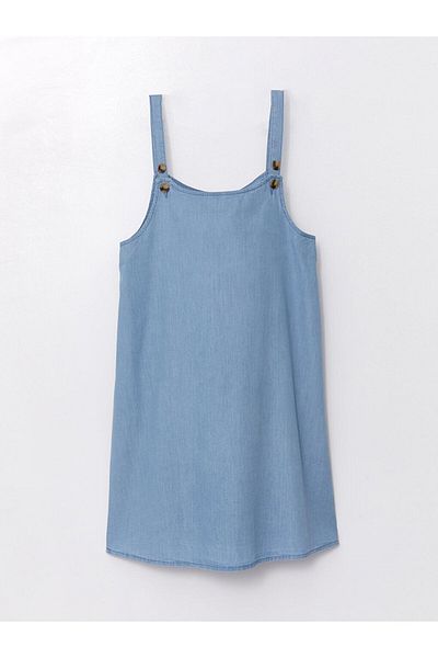 LC Waikiki LCW Maternity Jean Dress - U Collar, Straight Straps