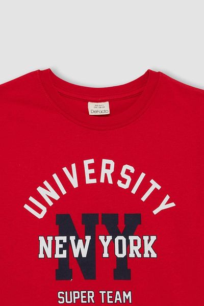 DeFacto Boy's Short Sleeve Crew Neck T-Shirt - C0650A824SM