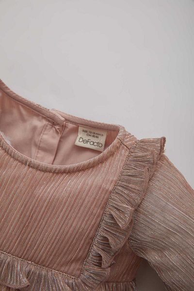 DeFacto Crew Neck Long Sleeve Baby Girl Dress - B2334a523wn