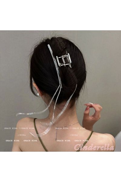 Cinderella Model de lampă suspendată din piatră de cristal pentru ocazii speciale Cataramă mare din metal - Ace de păr pentru femei New Trend