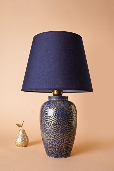 Hmydesign Flux Handmade Seramik Abajur Lacivert