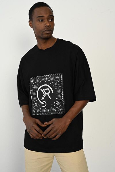 Rocqerx R-5766 Μπλουζάκι με λεπτομέρεια από πέπλο Oversize Single Jersey