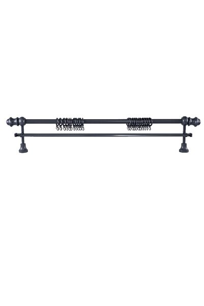 Perdejim Perdele de lalele neasamblate de culoare antracit - 225 cm cu o singură șină, cuier rustic