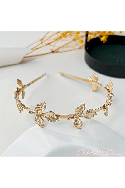 Cinderella Women's Gold Leaf Crown Headband - Elegant Hair Accessory