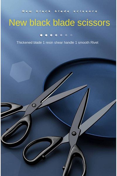 SYNOPE Black Stainless Steel Office School Scissors No Glue Adhesive Convenient Use Large Scissors