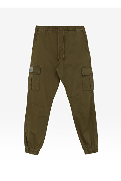 Caterpillar Lastikli Bel Lastikli Paça Regular Fit Haki Erkek Kargo Pantolon ...