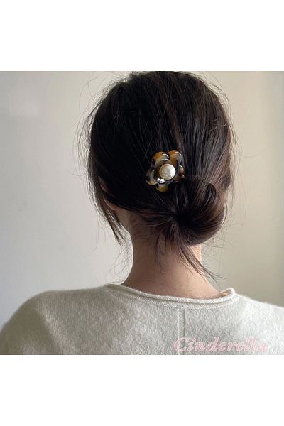 Cinderella Πέρλα Leopard Pattern France-Χειροποίητο Πολυτελές Κότσο Κότσος - Stick Hair Bun Barrette