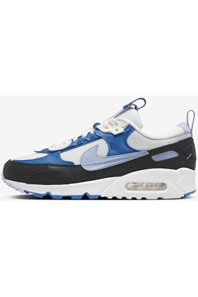 Nike Air Max 90 Futura Vinyl Trainers in Summit White And Cobalt Bliss Sneake...