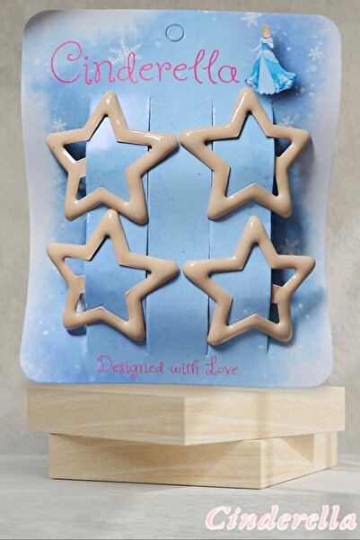 Cinderella Shiny Beige 4-Piece Star Snap Buckle Set - Metal Star Buckle