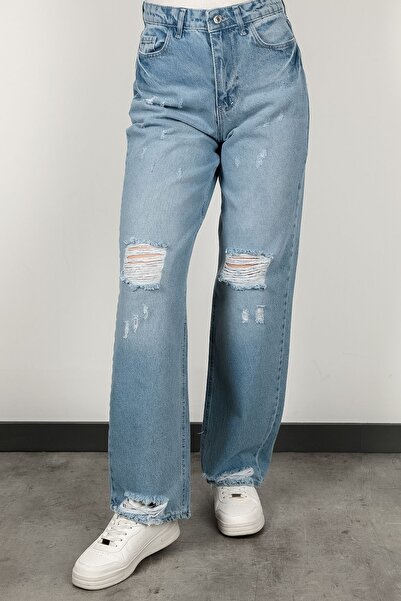 John Borners Дамски дънки с широки крачоли без ликра