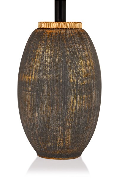 Hmydesign New Fonce Seramik Abajur Kahve Gold Srmk-53