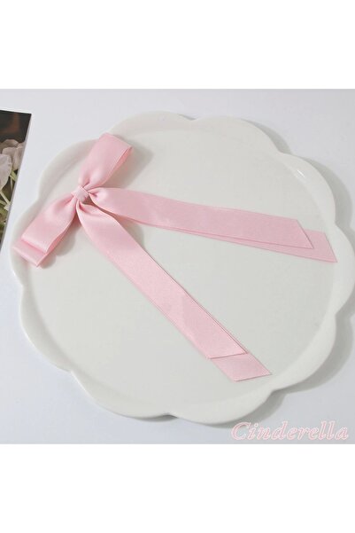 Cinderella Pembe Çift Kuyruklu Fiyon Model Pens Toka - Kurdele Fiyonklu Klips...