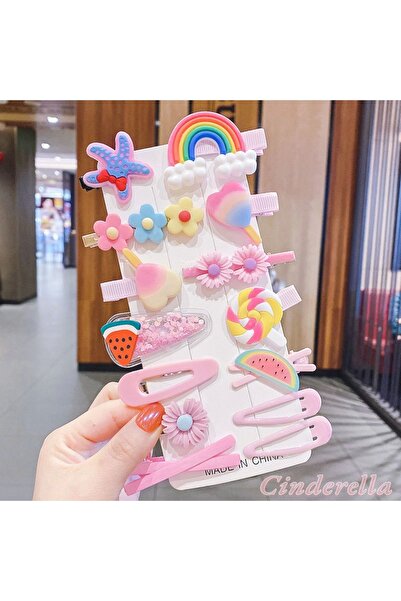 Cinderella Set de 14 cleme pentru copii în tonuri de roz - Cataramă cu clips ...